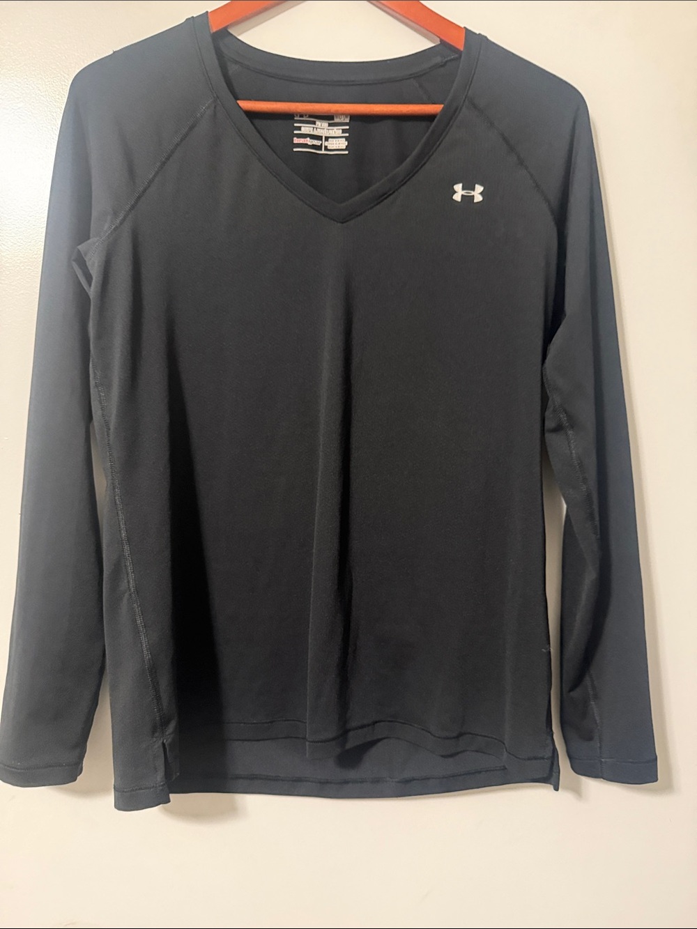 Under Armour Black Long-Sleeve V-Neck Performance Top